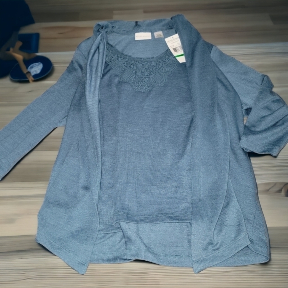 NWT Alfred Dunner Blue Blouse - Picture 3 of 8